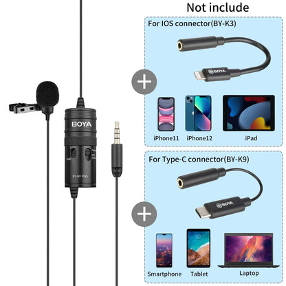 BOYA BY-M1 Pro II Lavalier Microphone – 3.5mm TRRS | Smartphone, PC & Camera Compatible